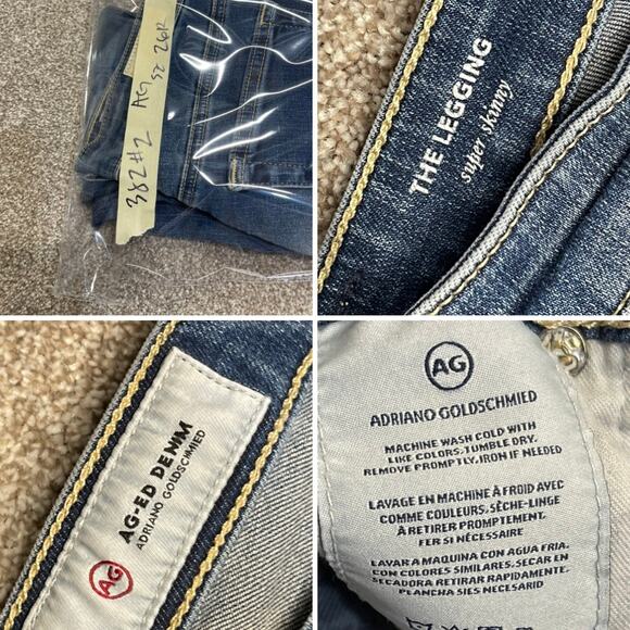 Ag Adriano goldschmied womens the legging super skinny jeans sz 26R low rise - Picture 11 of 12